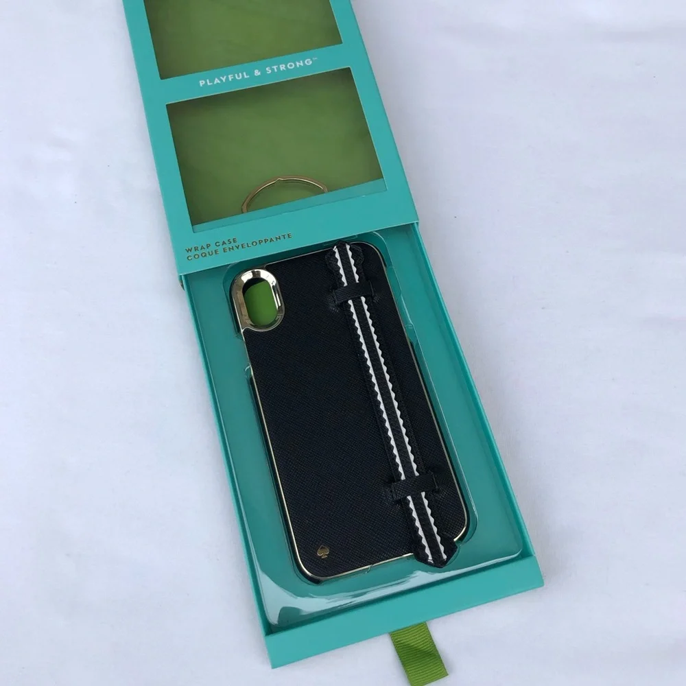 Kate Spade New York Wrap Strap Black & White Case for iPhone XR